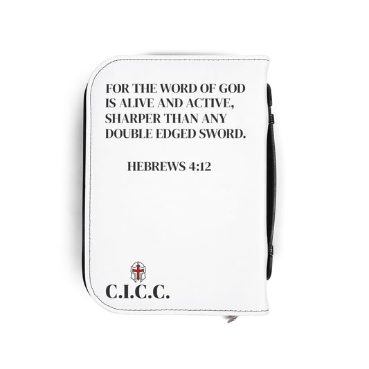 Bible Cover — 'Christ Is King' Crown of Thorns Design with Hebrews 4:12 (Zippered)