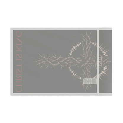 Christian Flag with Crown of Thorns Design — "Christ Is King" Religious Banner