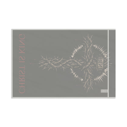 Christian Flag with Crown of Thorns Design — "Christ Is King" Religious Banner