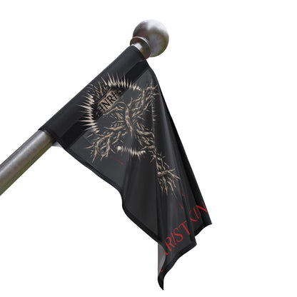 Christian Flag with Crown of Thorns Design — "Christ Is King" Religious Banner