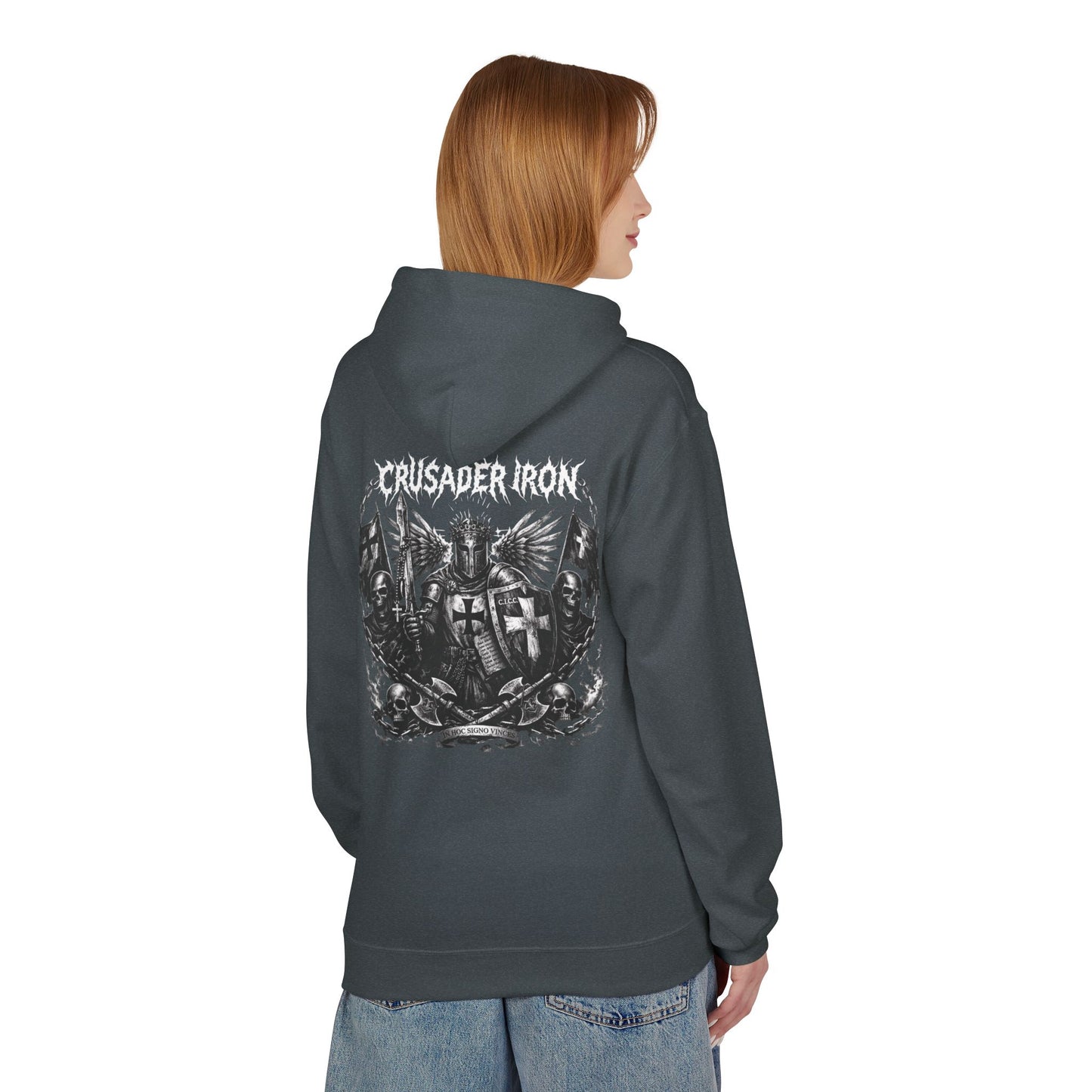 Crusader Iron Metal Cover - Unisex Midweight Softstyle Fleece Hoodie