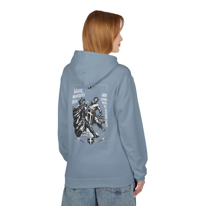 Where monsters rise- Unisex Midweight Softstyle Fleece Hoodie