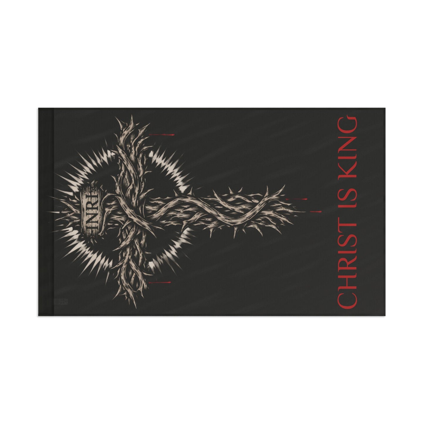 Christian Flag with Crown of Thorns Design — "Christ Is King" Religious Banner