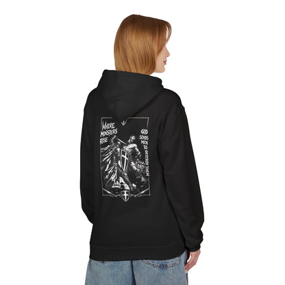 Where monsters rise- Unisex Midweight Softstyle Fleece Hoodie