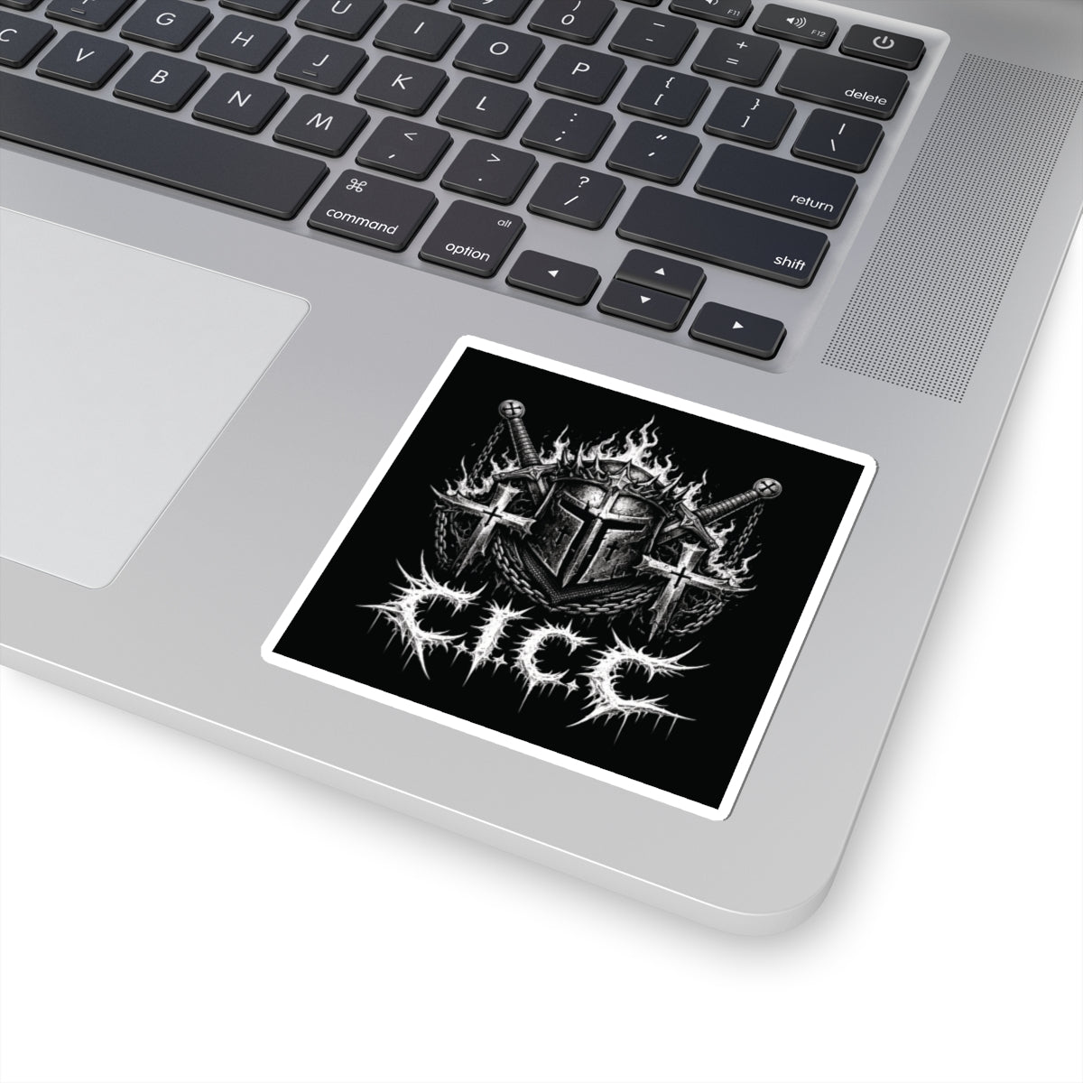 Crusader Iron Metal Cover Sticker