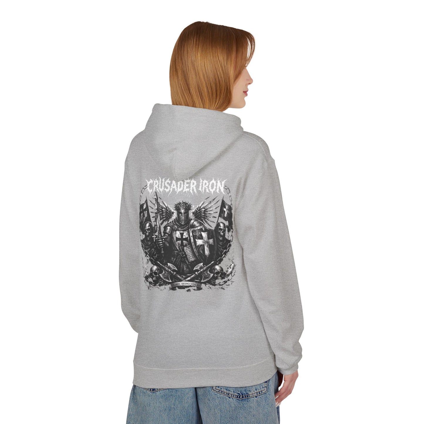 Crusader Iron Metal Cover - Unisex Midweight Softstyle Fleece Hoodie