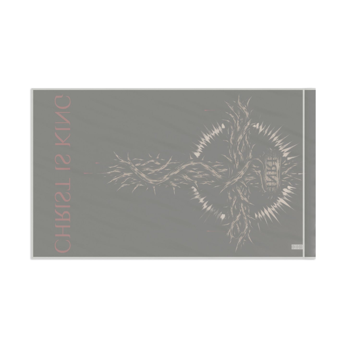 Christian Flag with Crown of Thorns Design — "Christ Is King" Religious Banner