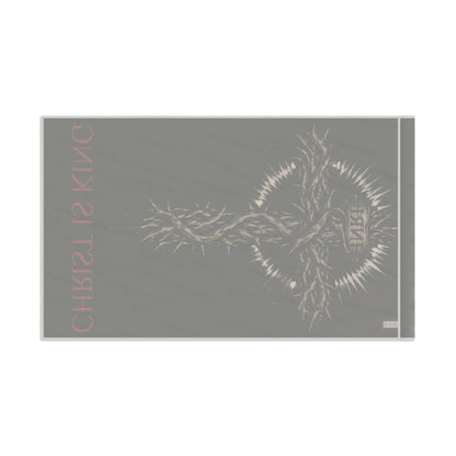 Christian Flag with Crown of Thorns Design — "Christ Is King" Religious Banner