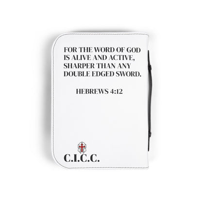 Bible Cover — 'Christ Is King' Crown of Thorns Design with Hebrews 4:12 (Zippered)