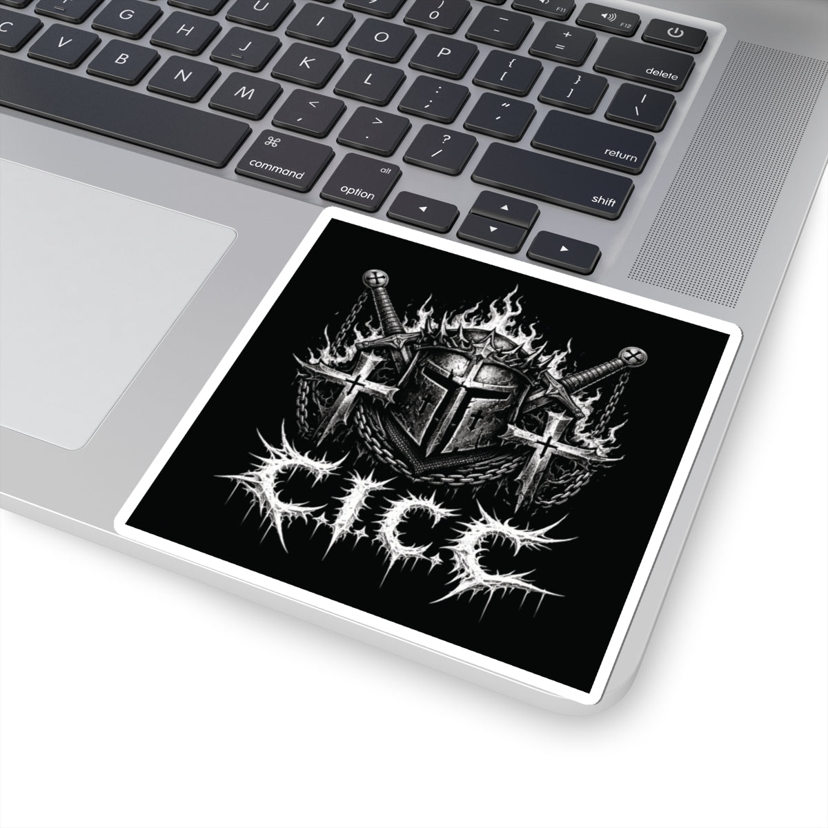 Crusader Iron Metal Cover Sticker