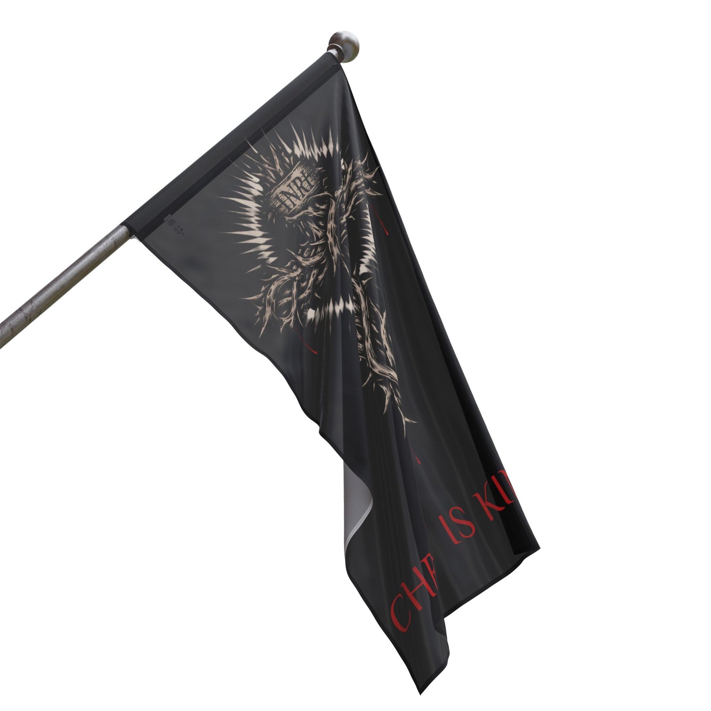 Christian Flag with Crown of Thorns Design — "Christ Is King" Religious Banner