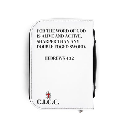 Bible Cover — 'Christ Is King' Crown of Thorns Design with Hebrews 4:12 (Zippered)