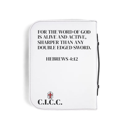 Bible Cover — 'Christ Is King' Crown of Thorns Design with Hebrews 4:12 (Zippered)
