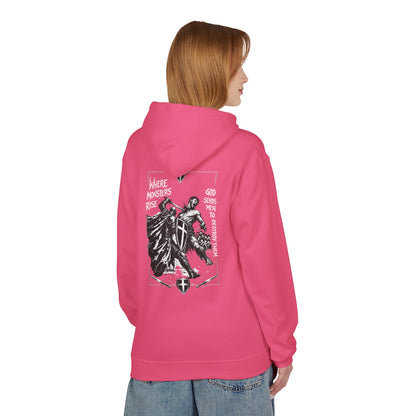 Where monsters rise- Unisex Midweight Softstyle Fleece Hoodie