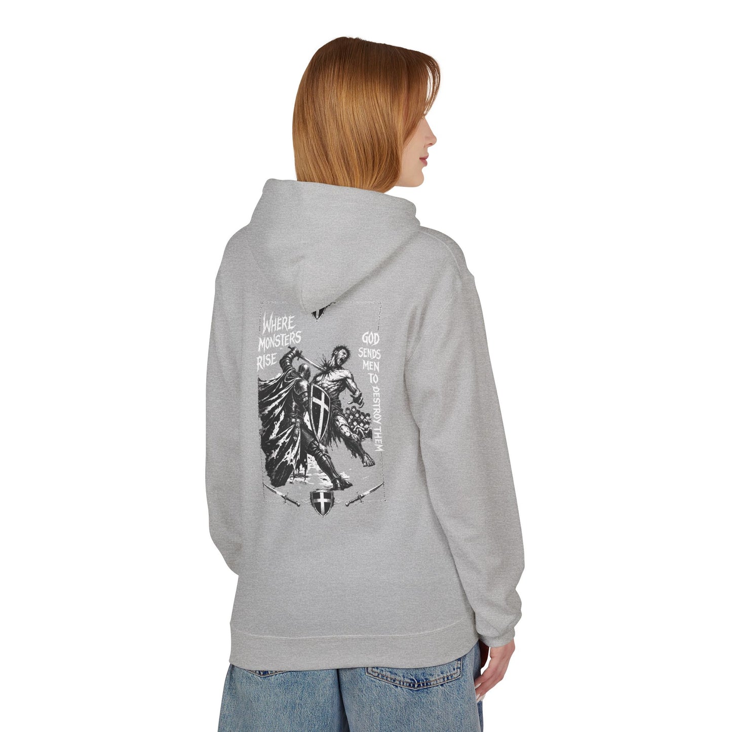 Where monsters rise- Unisex Midweight Softstyle Fleece Hoodie