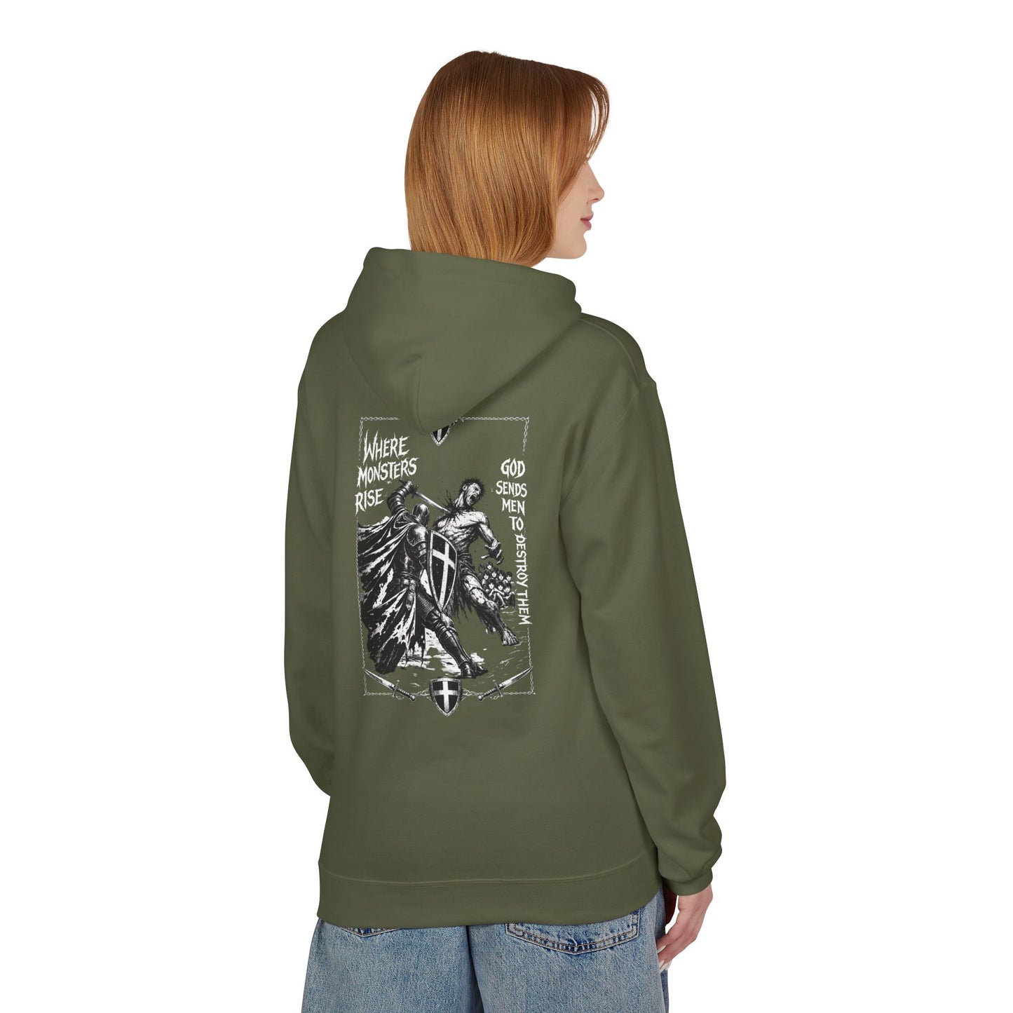 Where monsters rise- Unisex Midweight Softstyle Fleece Hoodie